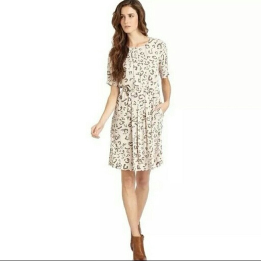 Bcbg cream cheetah dress